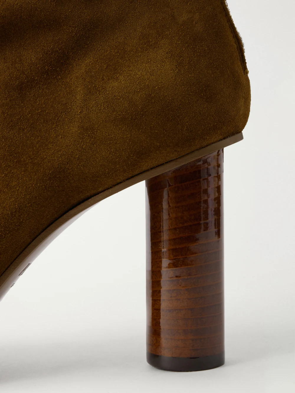 Close-up detail of the Paris Texas Alice 85 Suede Ankle Boots