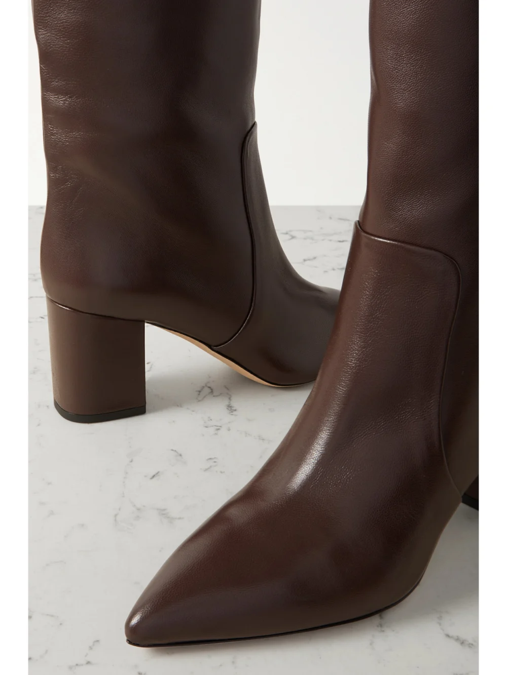 Close-up detail of the Paris Texas Anja 70 Leather Knee Boots