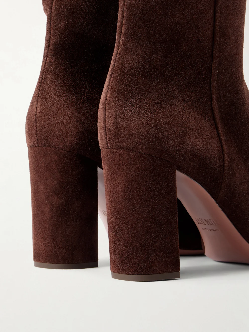 Close-up detail of the Paris Texas Anja 85 Suede Ankle Boots
