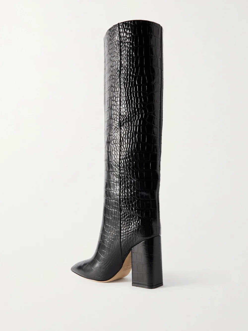 Back view of the Paris Texas Anja Croc-effect Leather Knee Boots