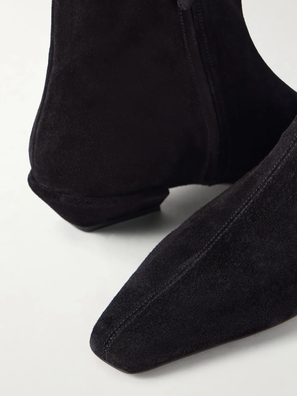 Close-up detail of the Paris Texas Bettina 25 Suede Ankle Boots