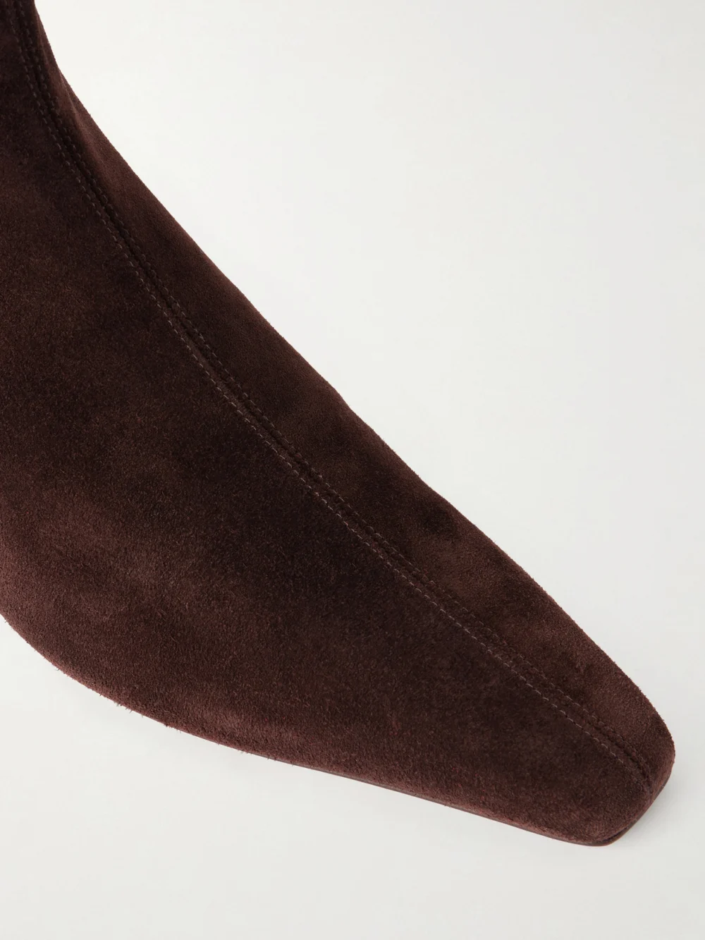Close-up detail of the Paris Texas Bettina 25 Suede Ankle Boots