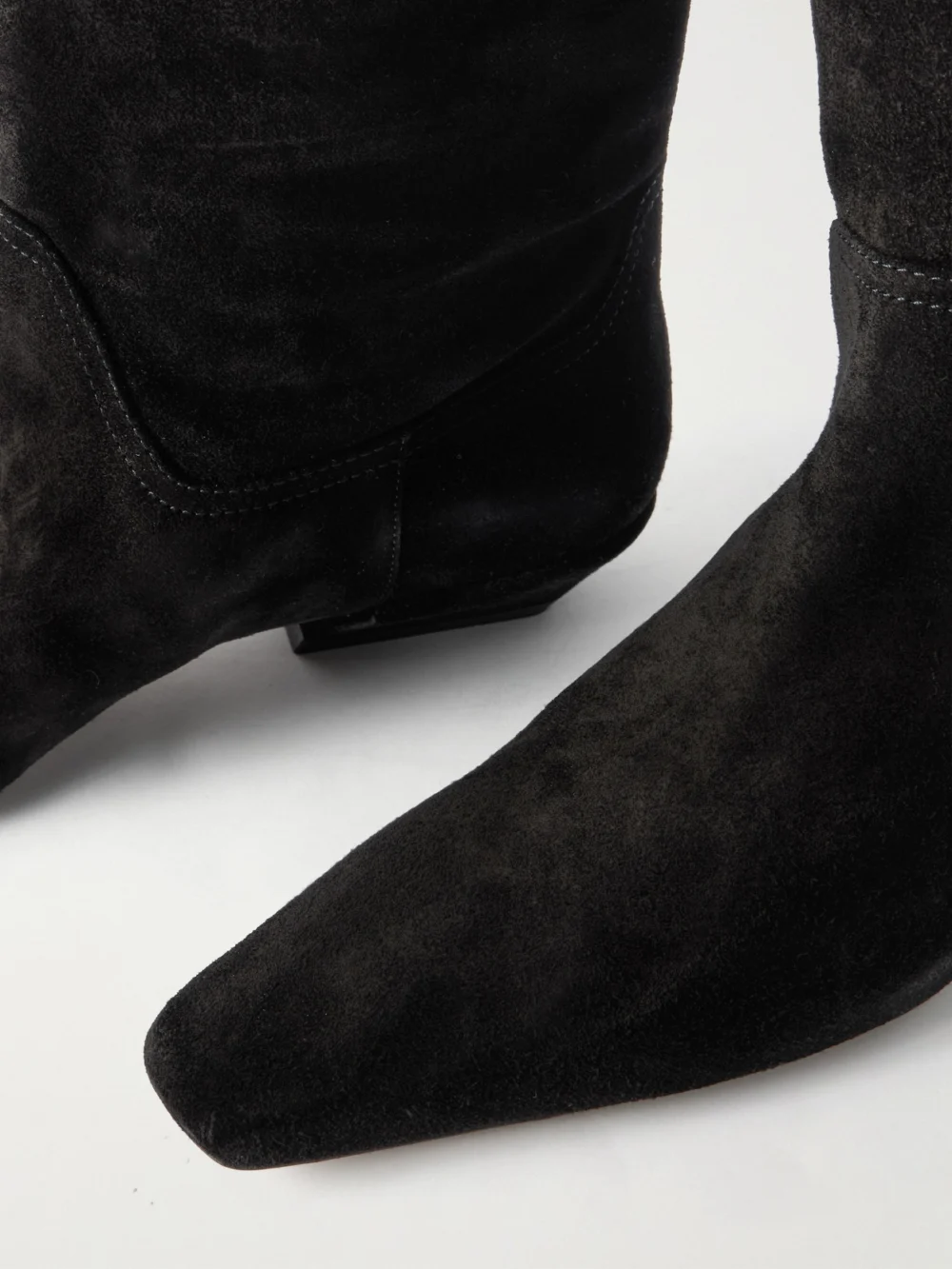 Close-up detail of the Paris Texas Bettina 25 Suede Knee Boots