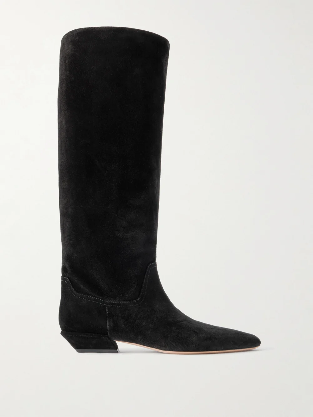 Paris Texas Bettina 25 Suede Knee Boots in black