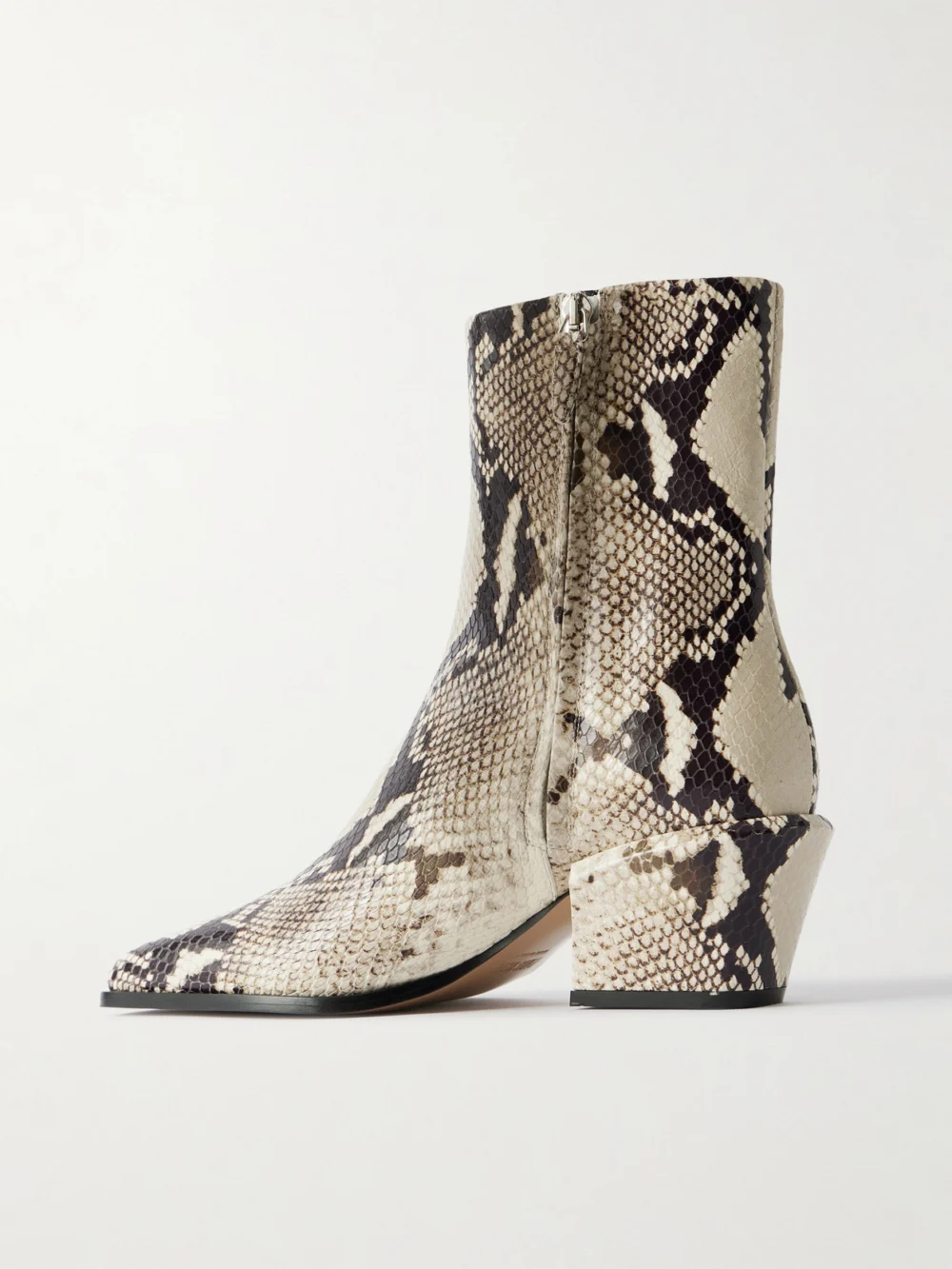 Back view of the Paris Texas Bettina 50 Snake-effect Leather Ankle Boots