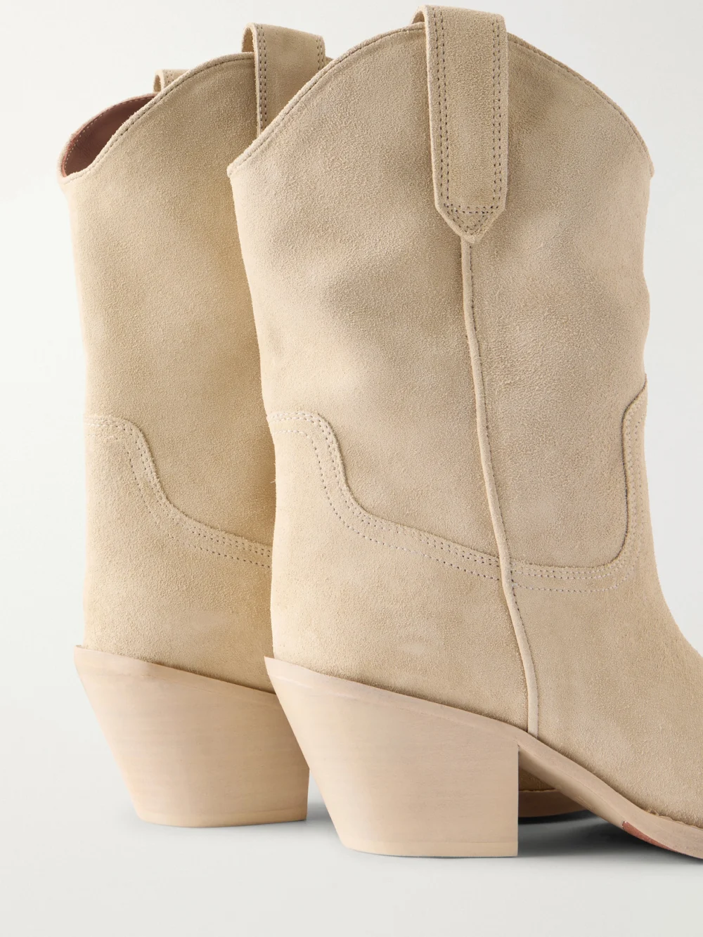 Close-up detail of the Paris Texas Dakota 60 Suede Ankle Boots