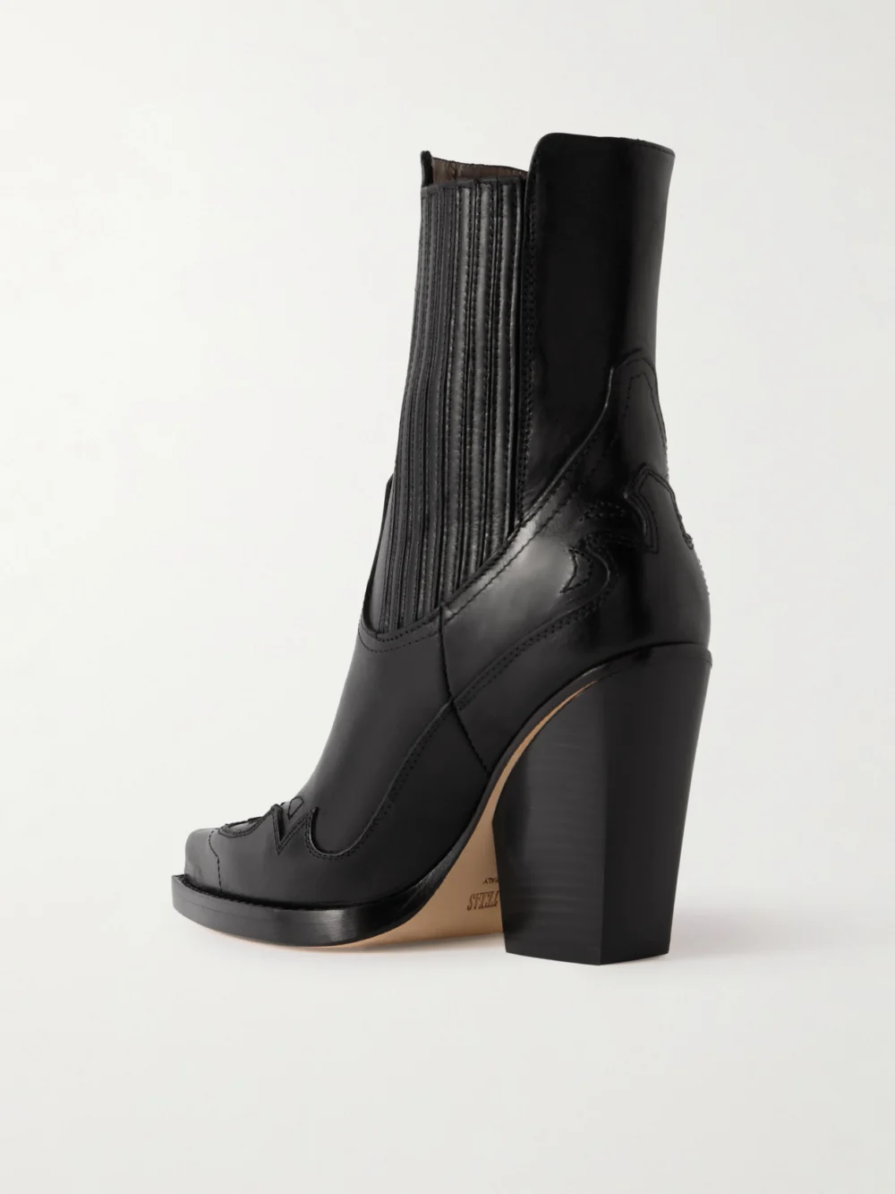 Back view of the Paris Texas Dallas 100 Embroidered Leather Pointed-toe Ankle Boots