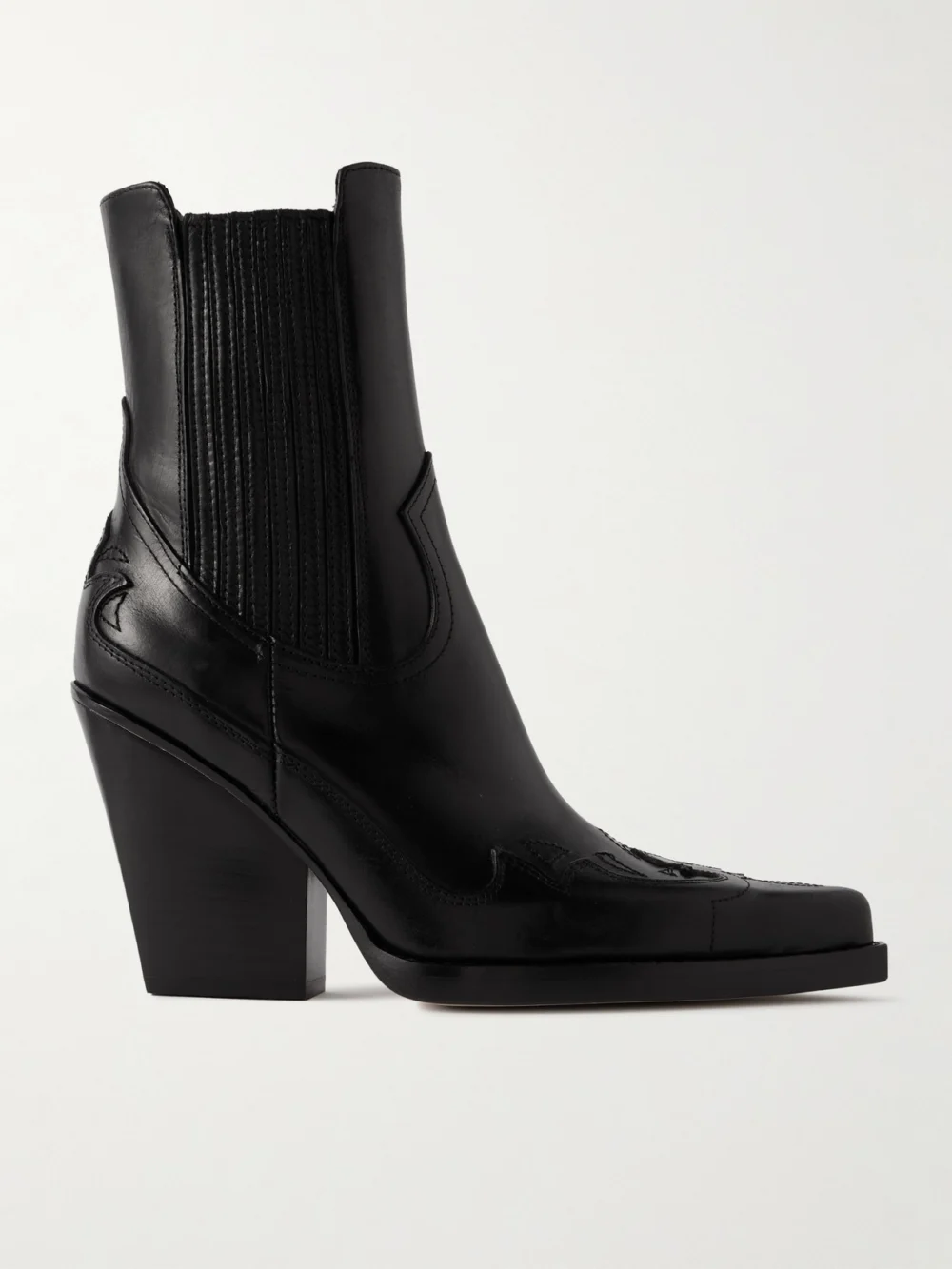Paris Texas Dallas 100 Embroidered Leather Pointed-toe Ankle Boots in black