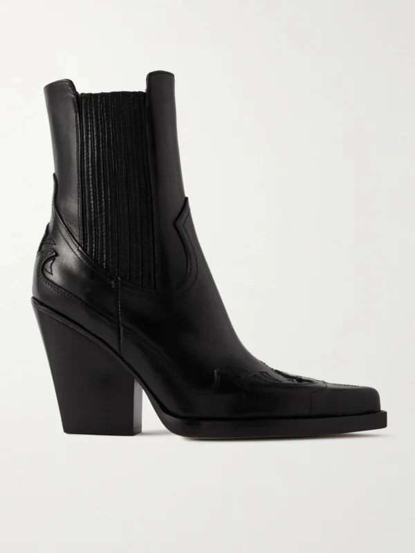 Paris Texas Dallas 100 Embroidered Leather Pointed-toe Ankle Boots