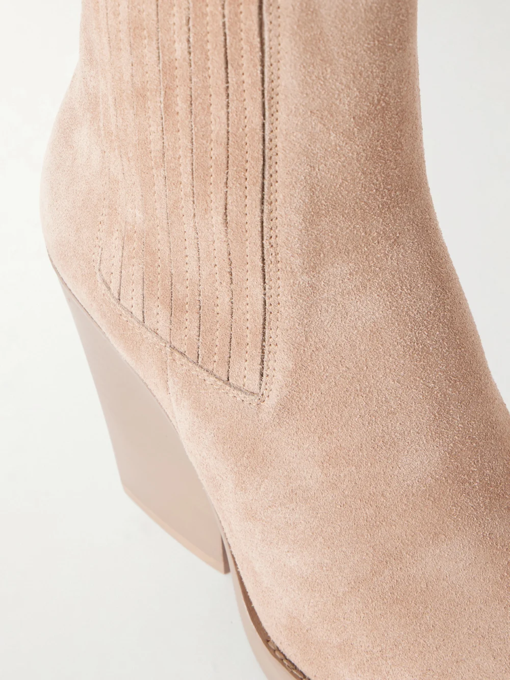 Close-up detail of the Paris Texas Dallas 60 Suede Ankle Boots