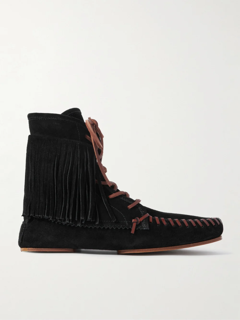Paris Texas Indiana Fringed Suede Ankle Boots in black
