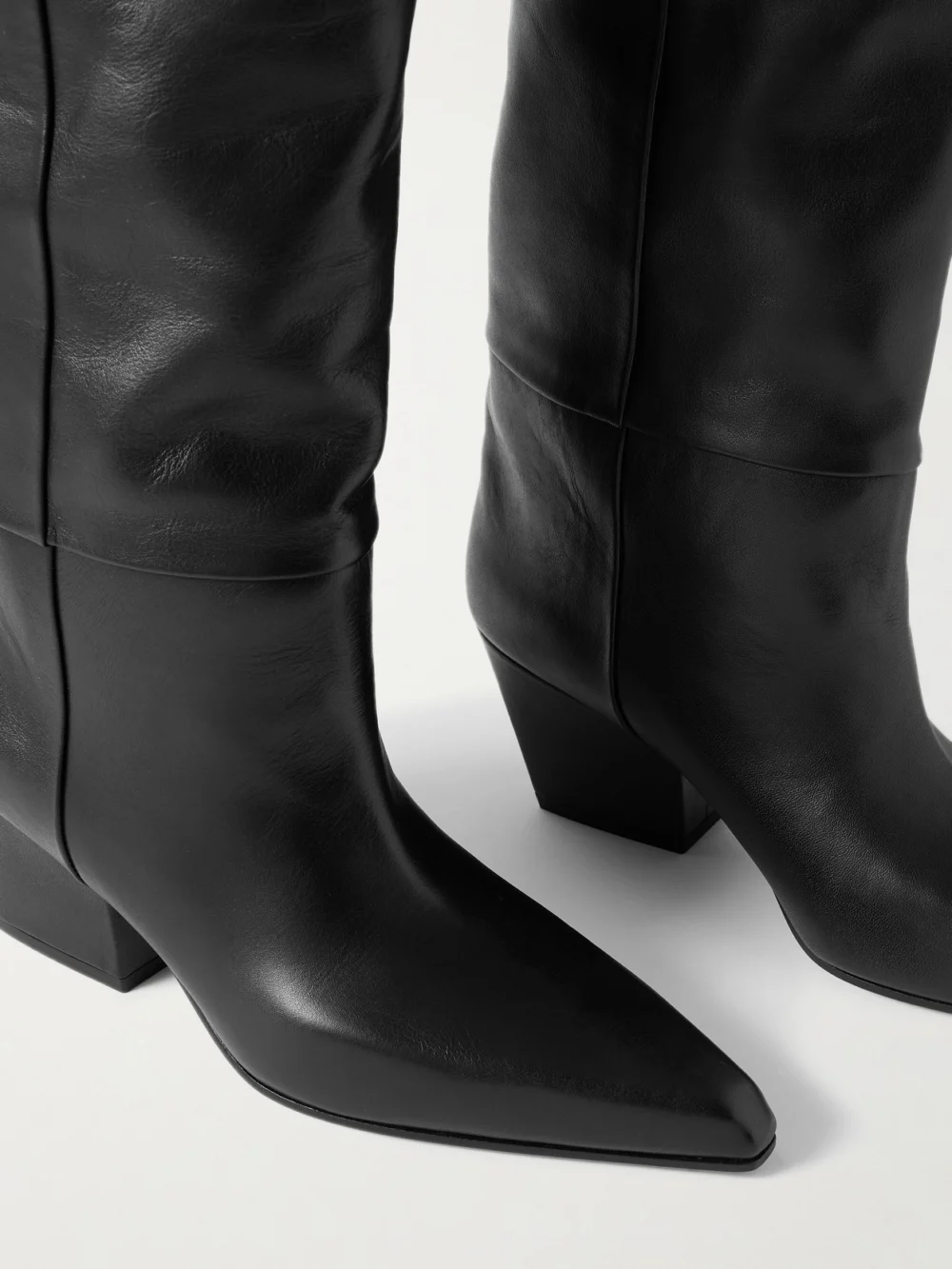 Close-up detail of the Paris Texas Jane 60 Leather Knee Boots