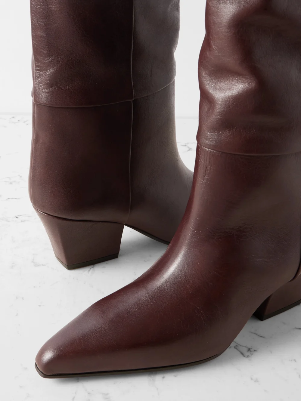 Close-up detail of the Paris Texas Jane 60 Leather Knee Boots
