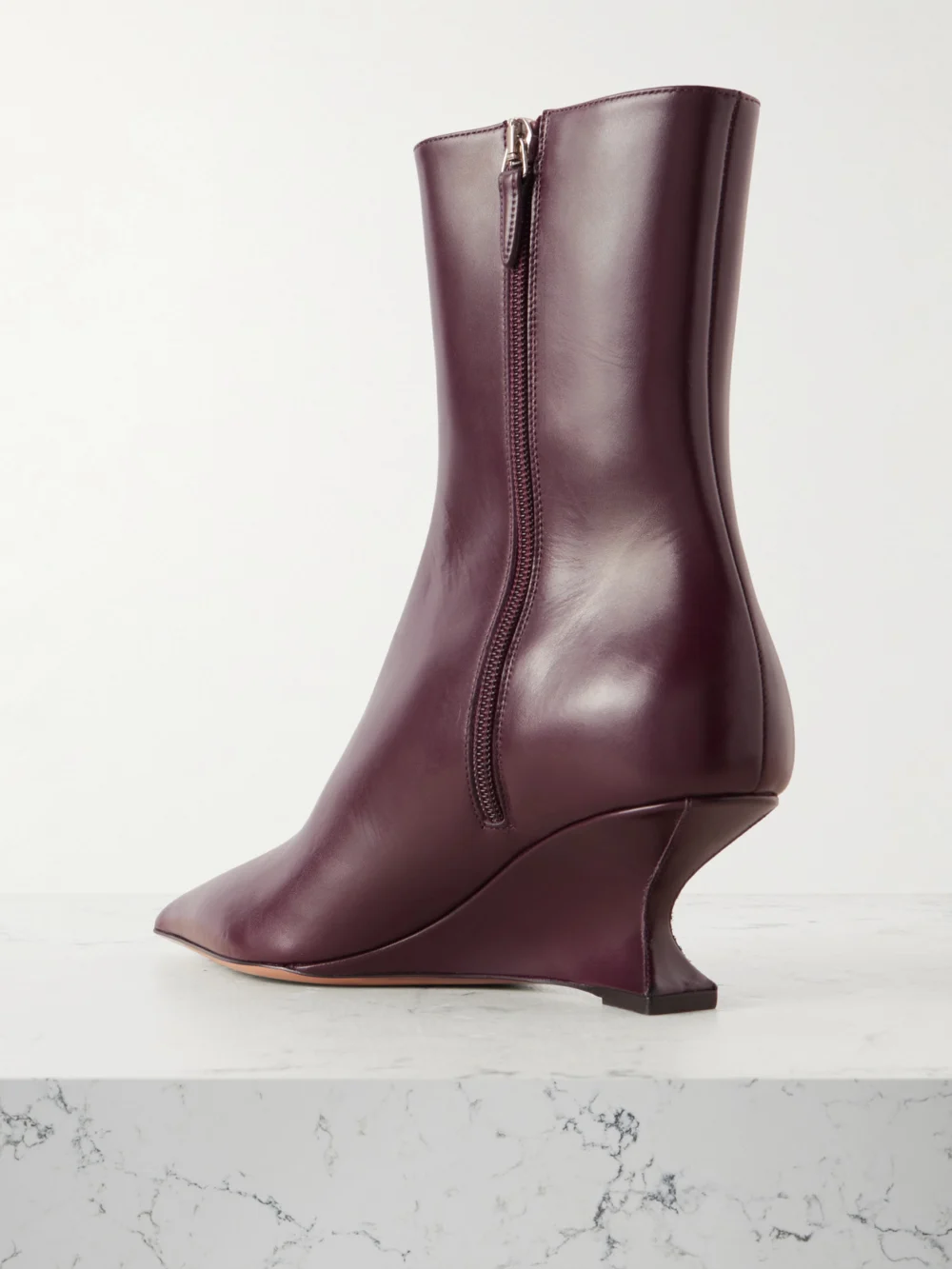 Back view of the Paris Texas Nina 50 Leather Wedge Ankle Boots