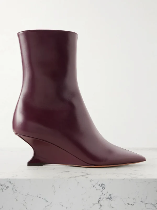 Paris Texas Nina 50 Leather Wedge Ankle Boots