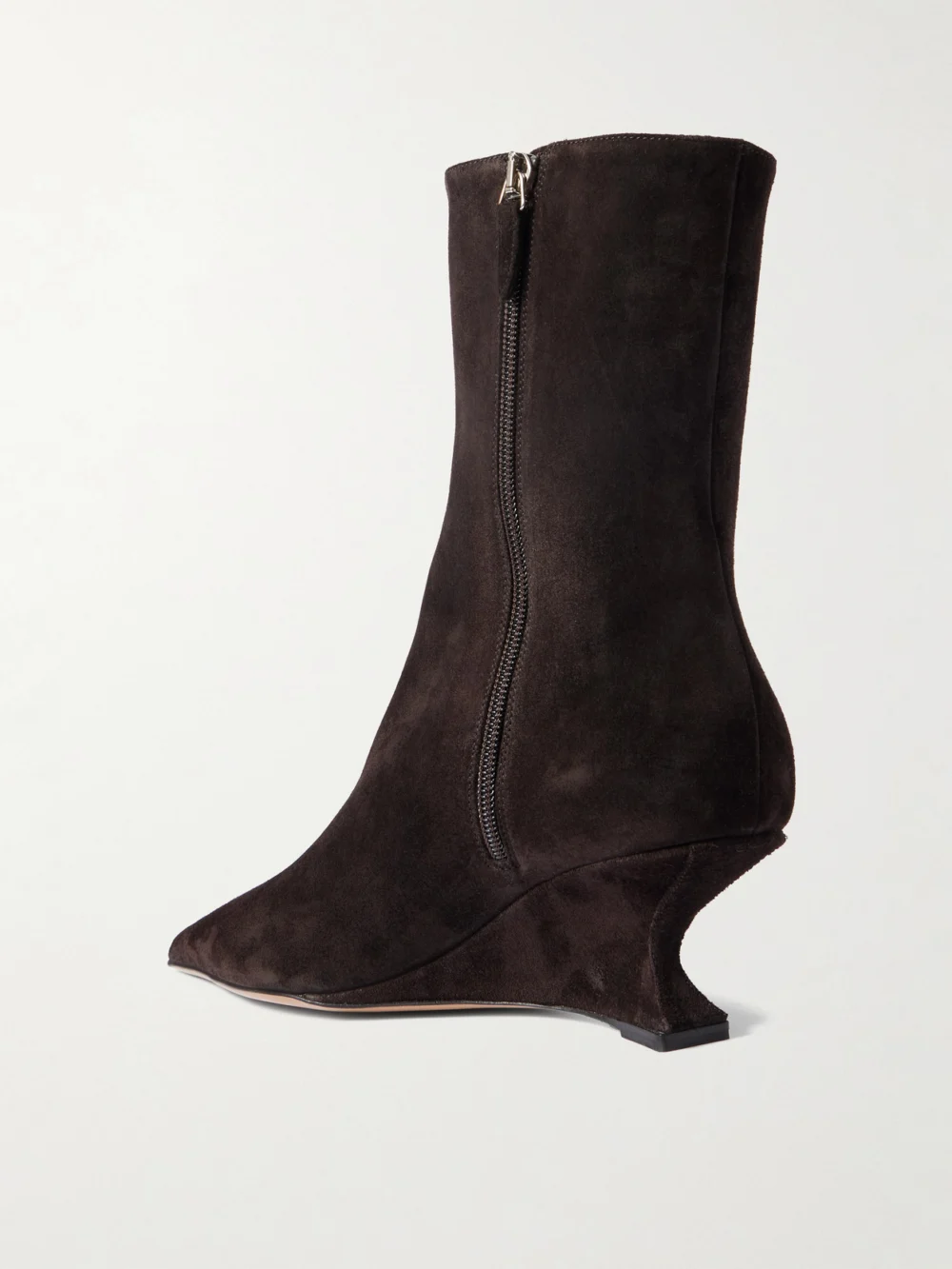 Back view of the Paris Texas Nina Suede Wedge Ankle Boots