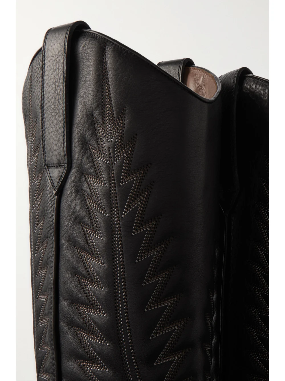 Close-up detail of the Paris Texas Rosario Embroidered Textured and Croc-effect Leather Cowboy Boots