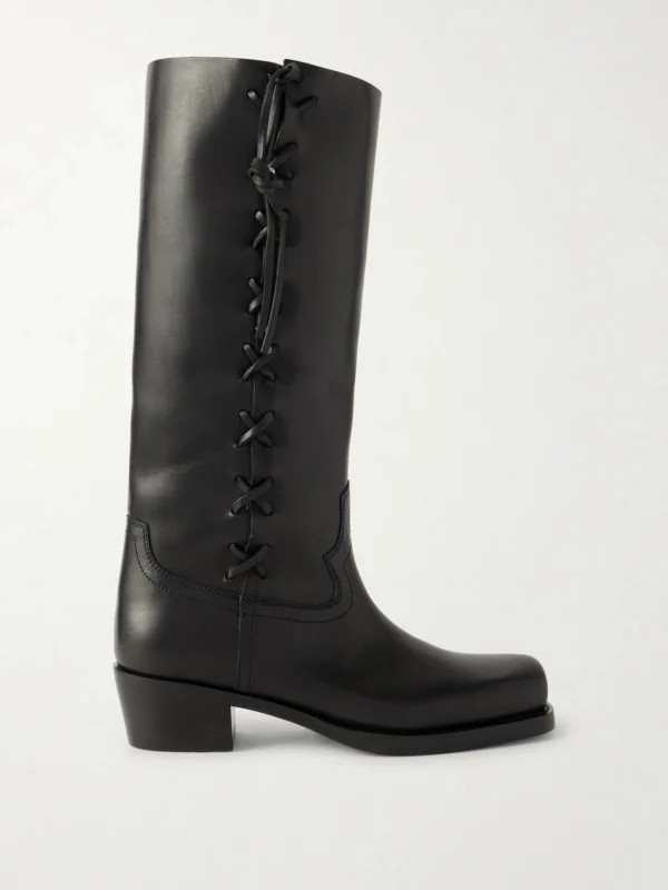 Paris Texas Roxanne Lace-up Leather Knee Boots