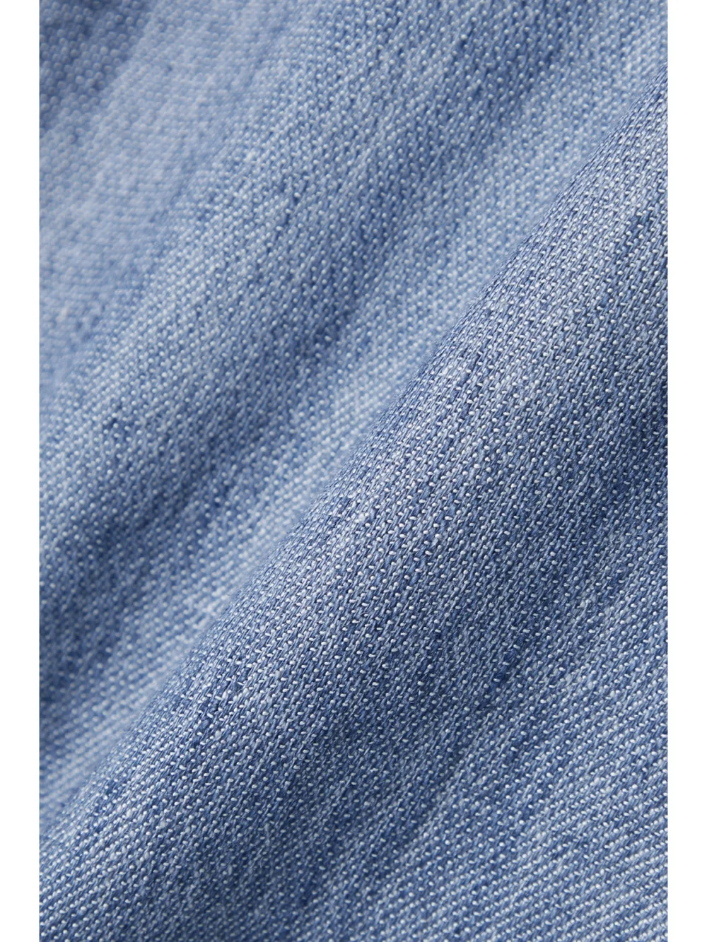 Close-up detail of the Partow Juliette Two-tone Chambray Shirt