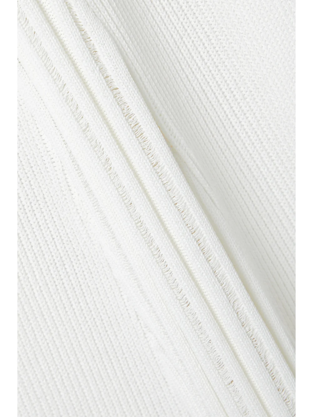 Close-up detail of the Partow Maddox Ribbed-knit Midi Dress