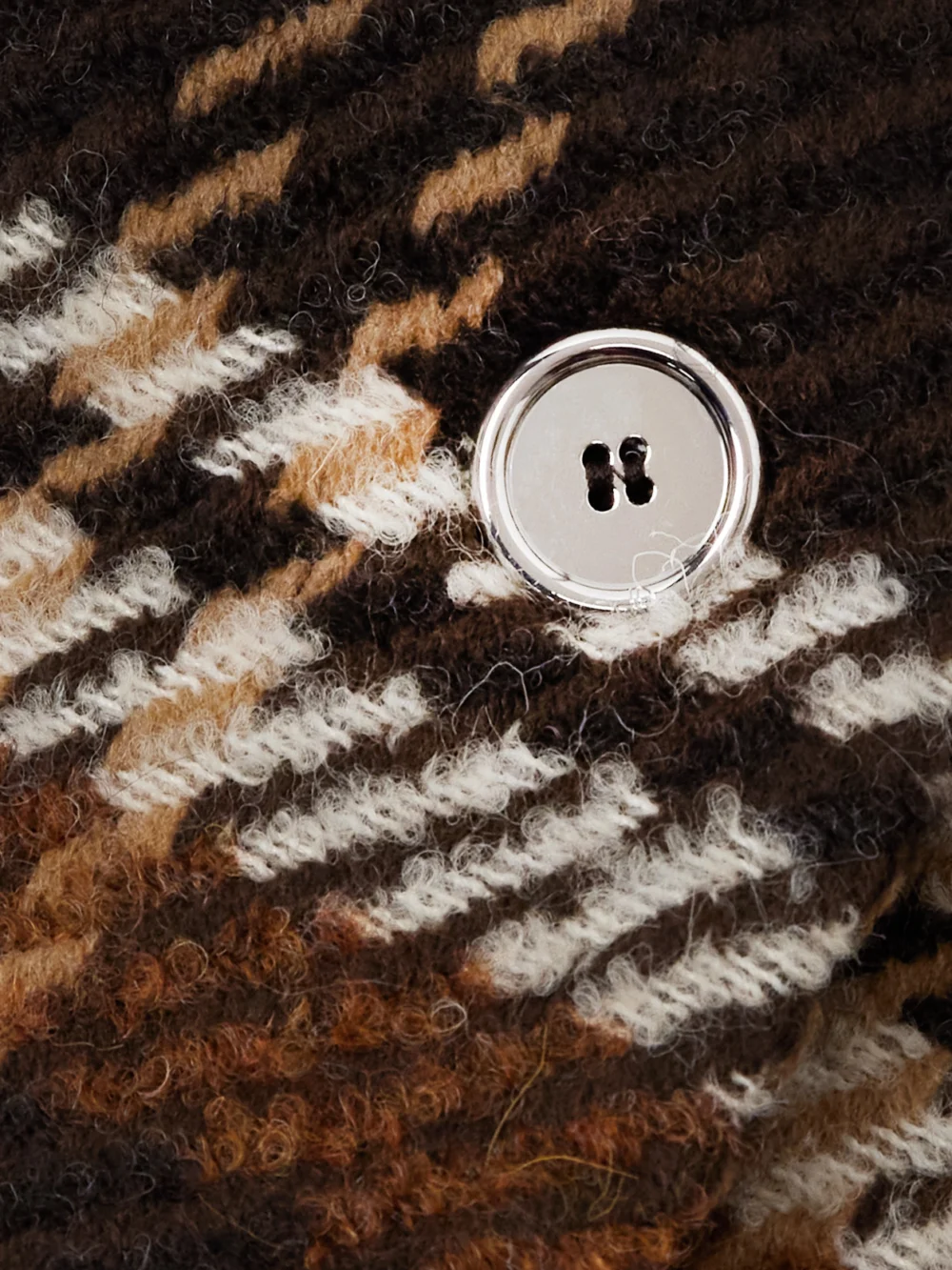 Close-up detail of the Patou Checked Wool-blend Coat