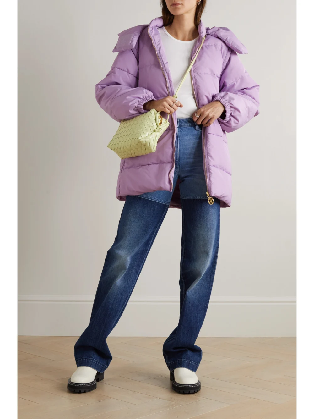 Patou Convertible Hooded Quilted Recycled-shell Parka, worn by a model