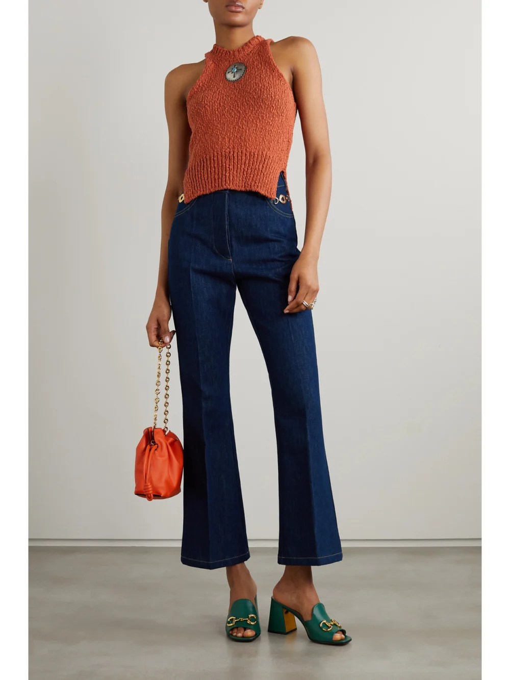 Patou Cropped High-rise Straight-leg Jeans, worn by a model
