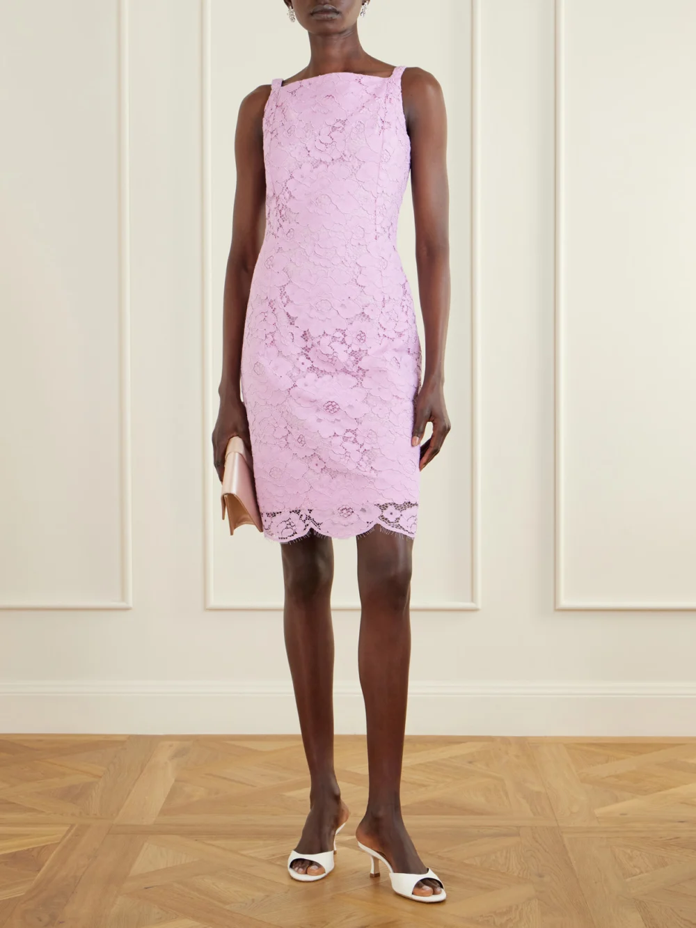Patou Floral-embroidered Cotton-blend Guipure Lace Midi Dress, worn by a model