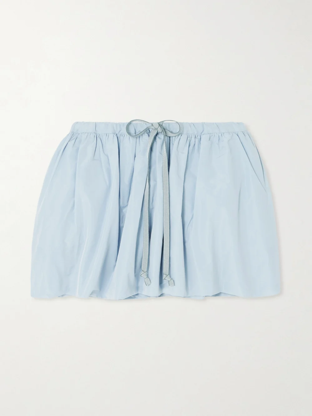 Patou Gathered Poplin Mini Skirt in light blue