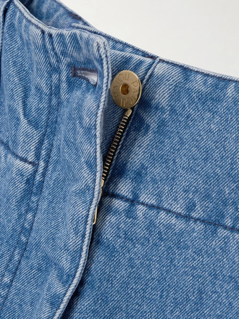 Close-up detail of the Patou High-rise Wide-leg Jeans