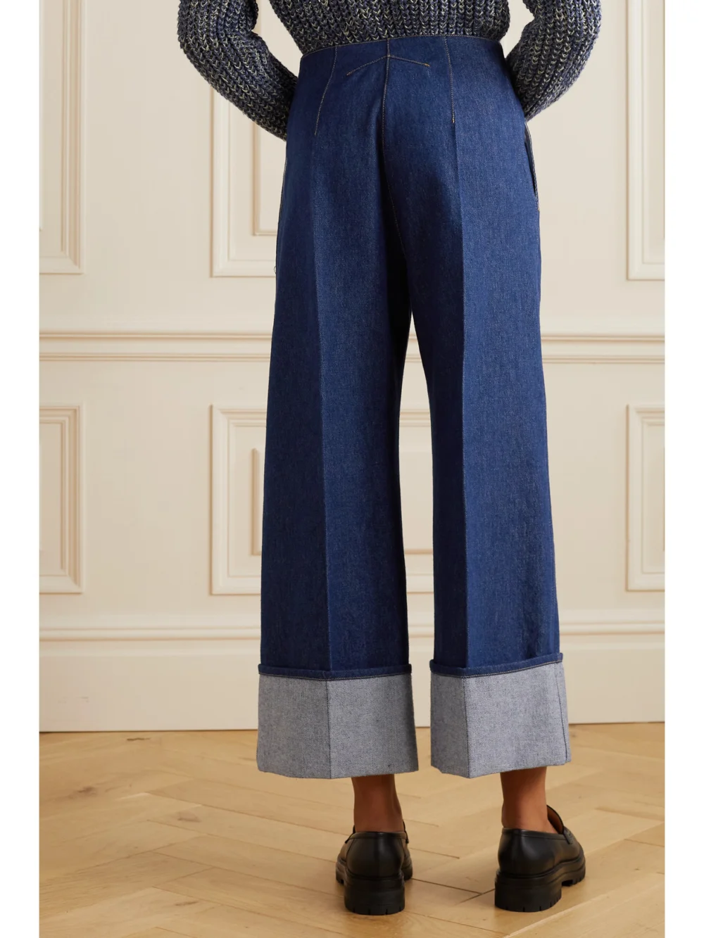 Back view of the Patou High-rise Wide-leg Organic Jeans
