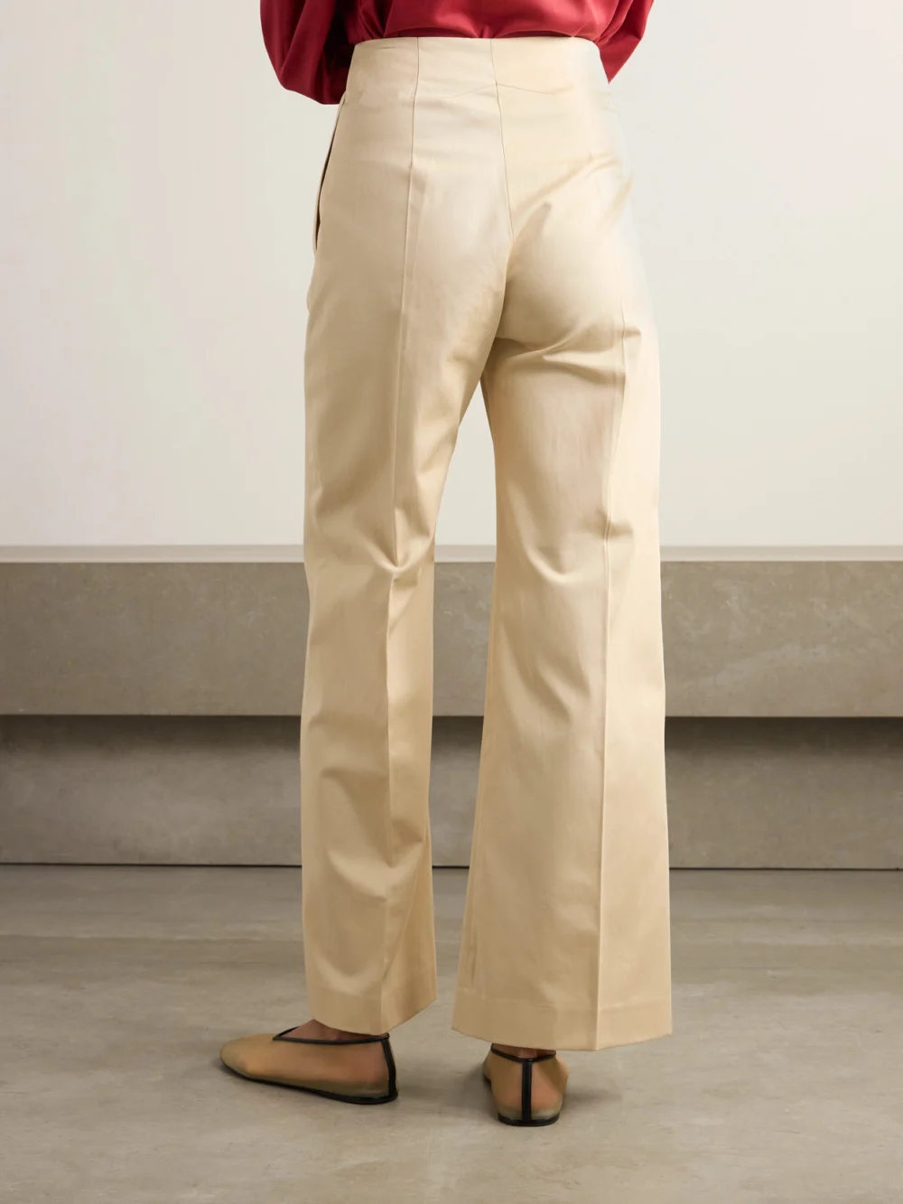 Back view of the Patou Iconic Cotton-twill Wide-leg Pants