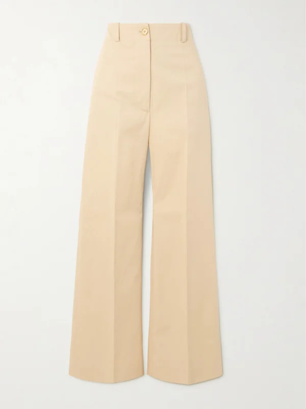 Patou Iconic Cotton-twill Wide-leg Pants