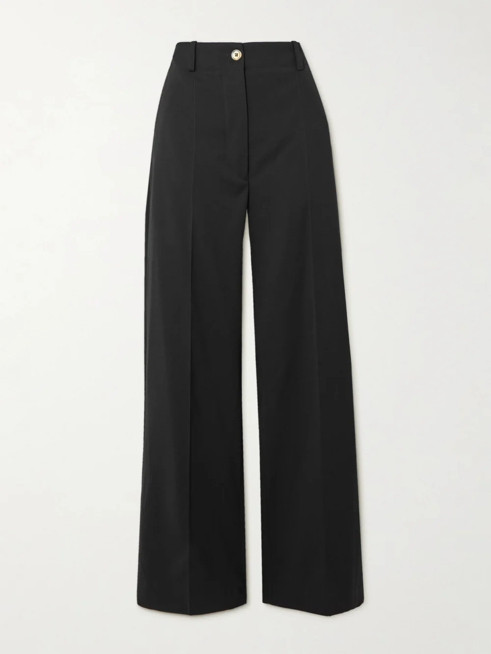 Patou Iconic Wool-blend Wide-leg Twill Pants in black