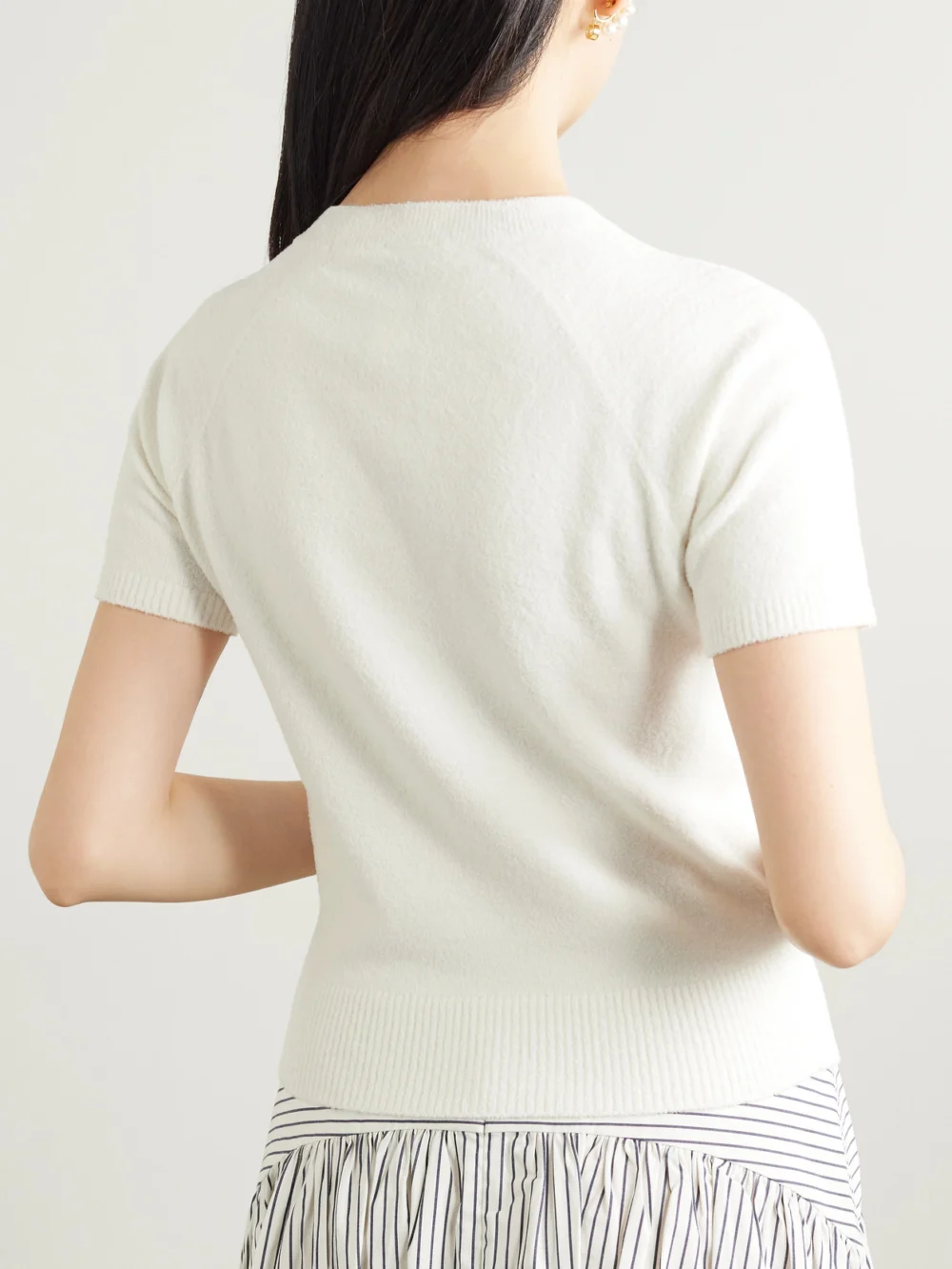 Back view of the Patou Jacquard-knit Cotton-blend Sweater