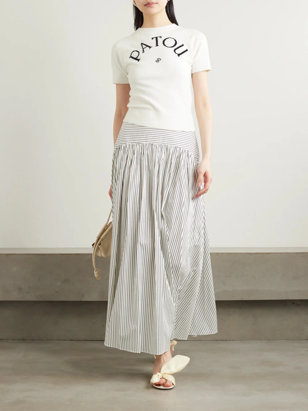 Patou Jacquard-knit Cotton-blend Sweater, worn by a model