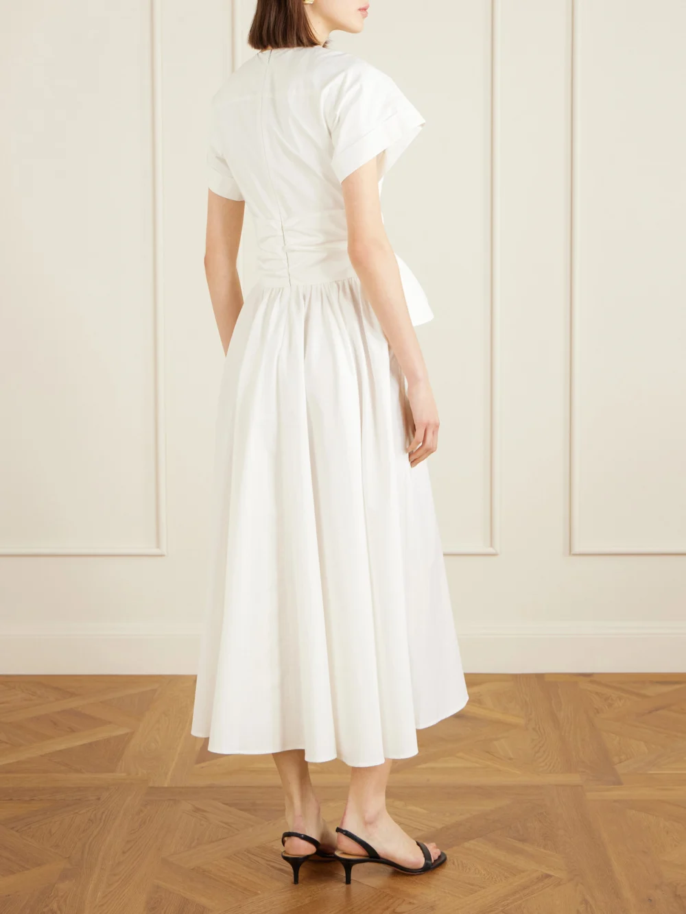 Back view of the Patou Knotted Cotton-poplin Midi Dress