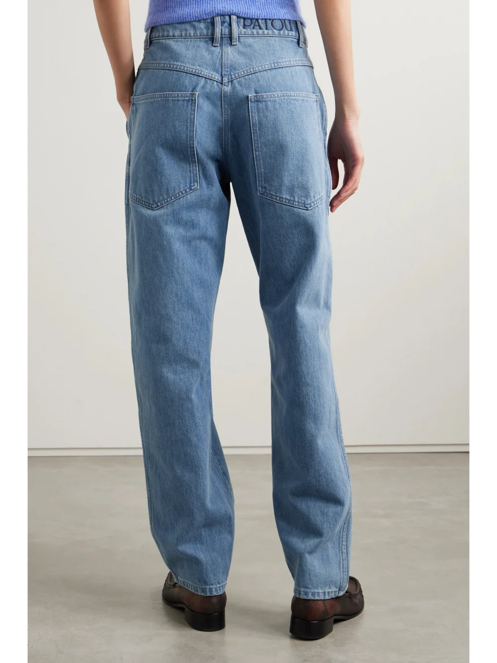 Back view of the Patou Paneled Mid-rise Straight-leg Jeans