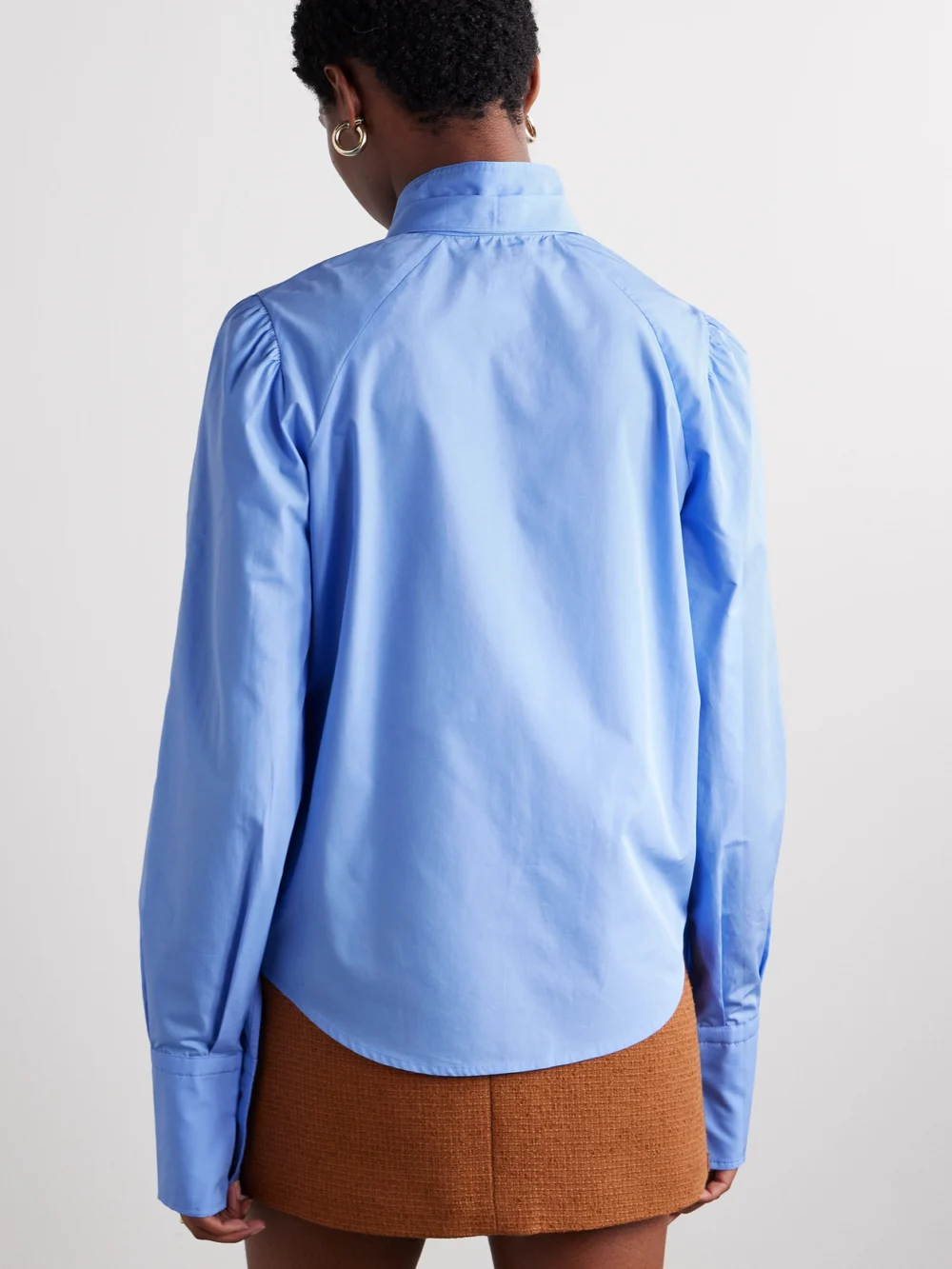Back view of the Patou Pussy-bow Cotton-poplin Shirt