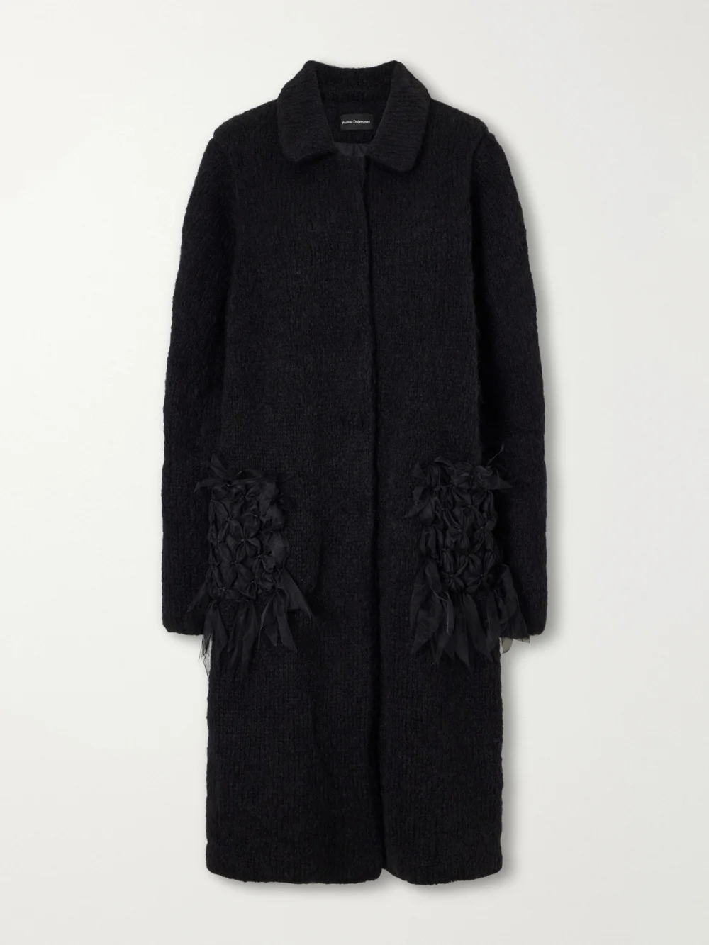 Pauline Dujancourt Annie Chiffon-trimmed Alpaca-blend Coat in black