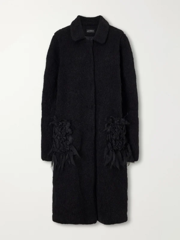 Pauline Dujancourt Annie Chiffon-trimmed Alpaca-blend Coat