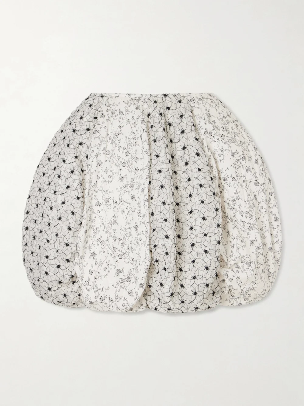 Pauline Dujancourt Arkadina Hybrid Embroidered Cotton-blend Organza Mini Skirt in white