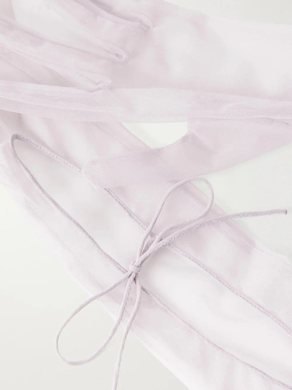 Close-up detail of the Pauline Dujancourt Flora Tulle Gloves
