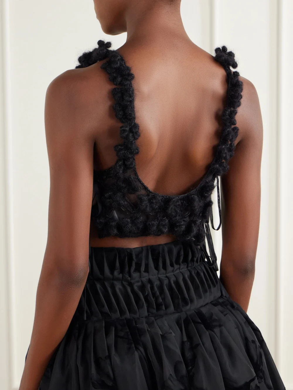 Back view of the Pauline Dujancourt Georgia Crocheted Mesh Bra
