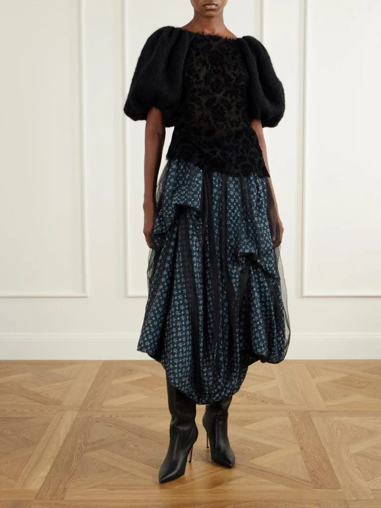 Pauline Dujancourt Laia Lace-trimmed Knitted Blouse