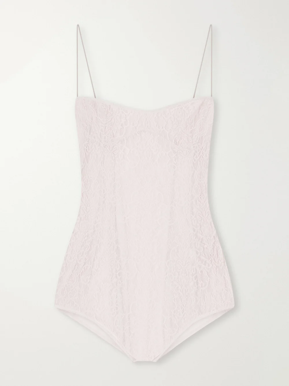 Pauline Dujancourt Liqaa Lace Bodysuit in baby pink