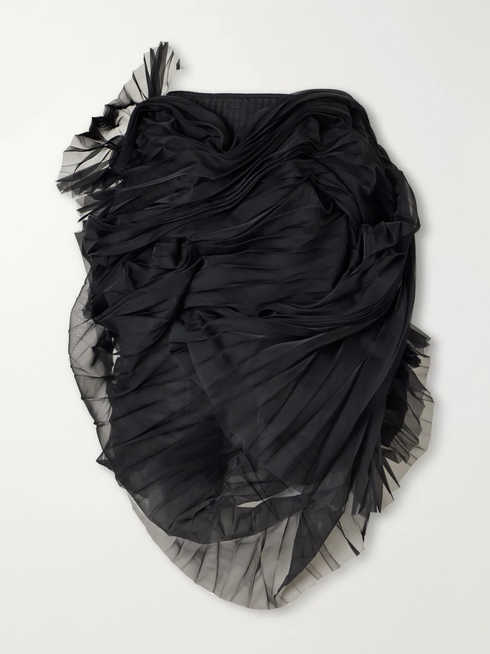 Pauline Dujancourt Minna Eerie Ruched Tulle Knee-length Skirt in black