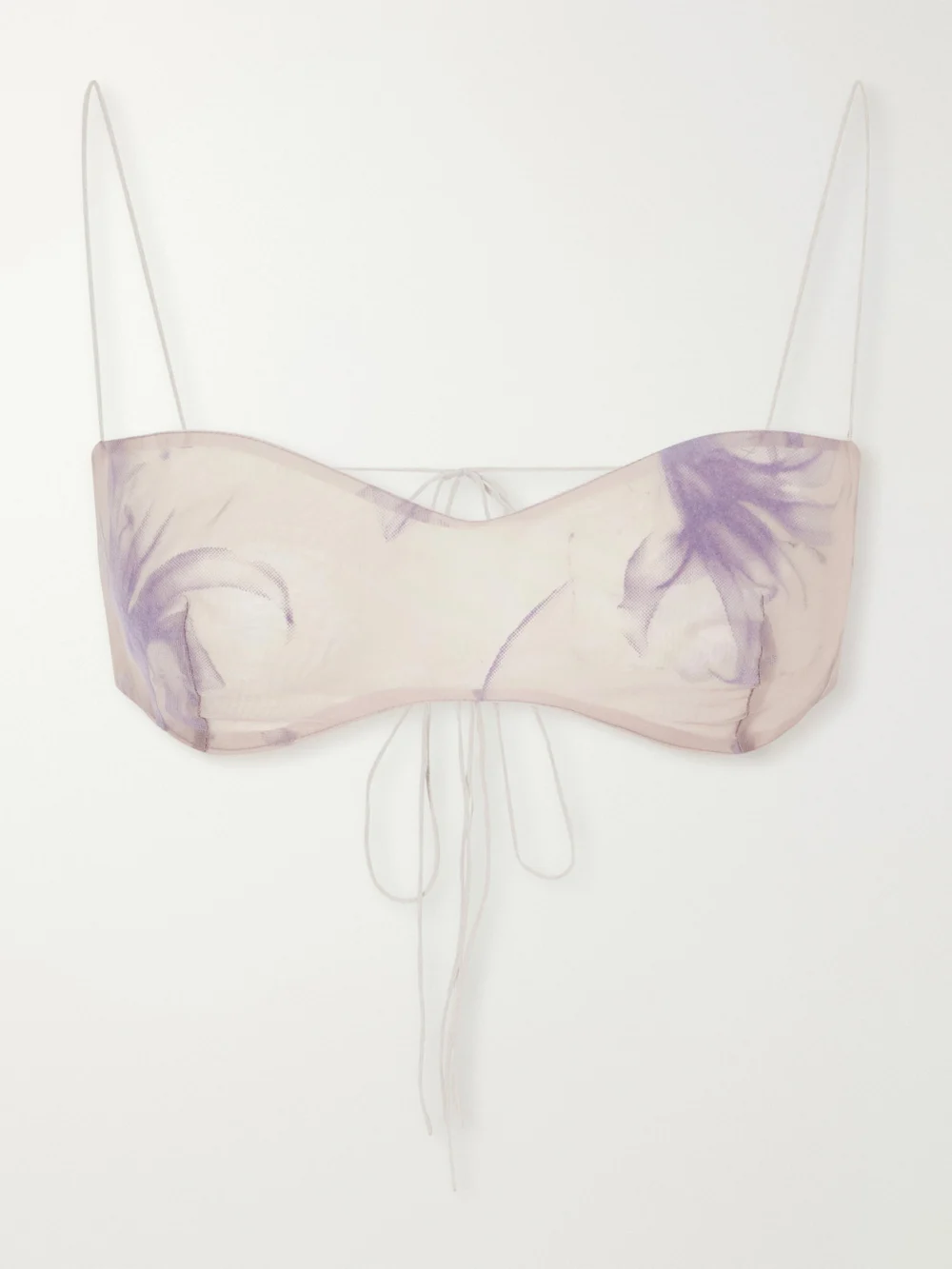 Pauline Dujancourt Poppy Floral-print Organza Bra in lavender