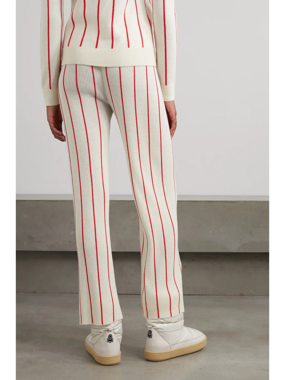 Back view of the Perfect Moment Slalom Striped Merino Wool Leggings