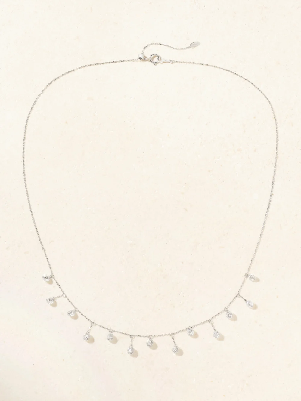 Close-up detail of the Persée 18-karat White Gold Diamond Necklace